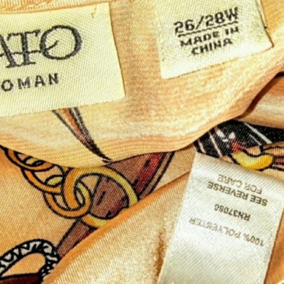 Cato Top Size 26/28W High Low Tunic Baroque Print - Picture 11 of 11